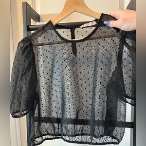 Top shop sheer cropped blouse